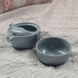 Ru Kiln Tea Set, One Cup 4oz With Travel Bag - Single Serve